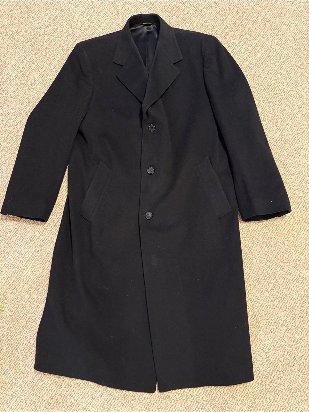 Men’s Loro Piana Italy Saks Fifth Avenue black 100% Superfine Lambswool 40R Coat
